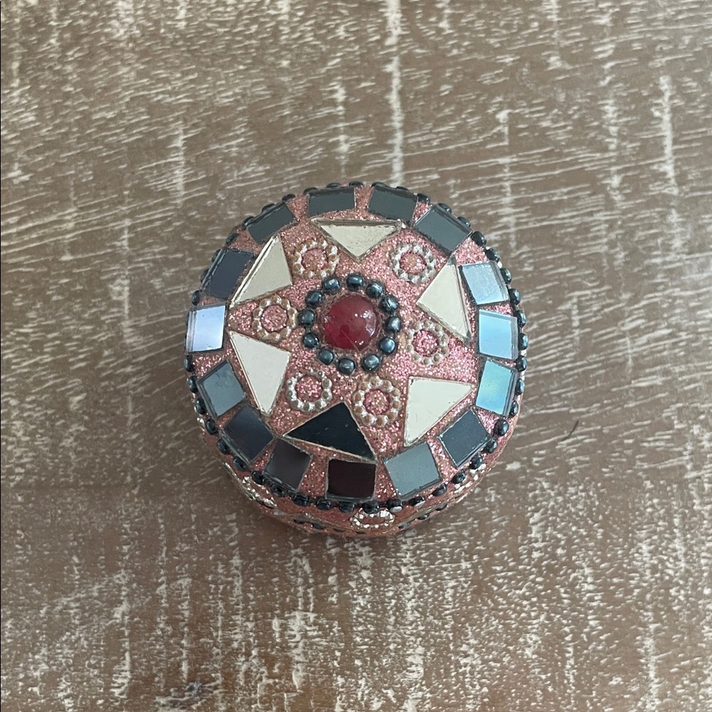 Pink, Black & Gray Mini Sparkling Mosaic Trinket Box